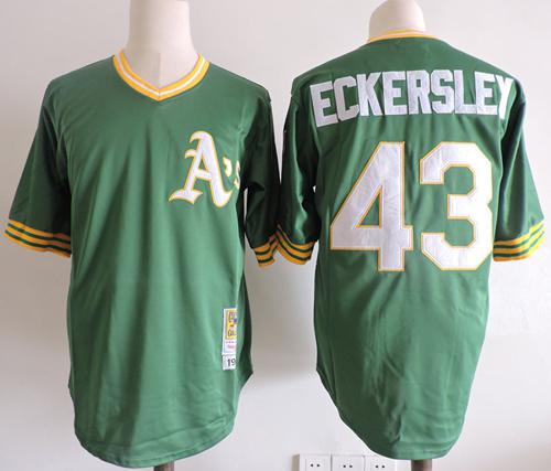 Mitchell And Ness 1989 Athletics #43 Dennis Eckersley Green Throwback Stitched MLB Jersey